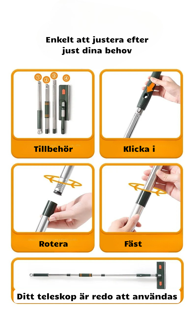 Slipp vingliga stegar– nå höga fönster säkert från marken